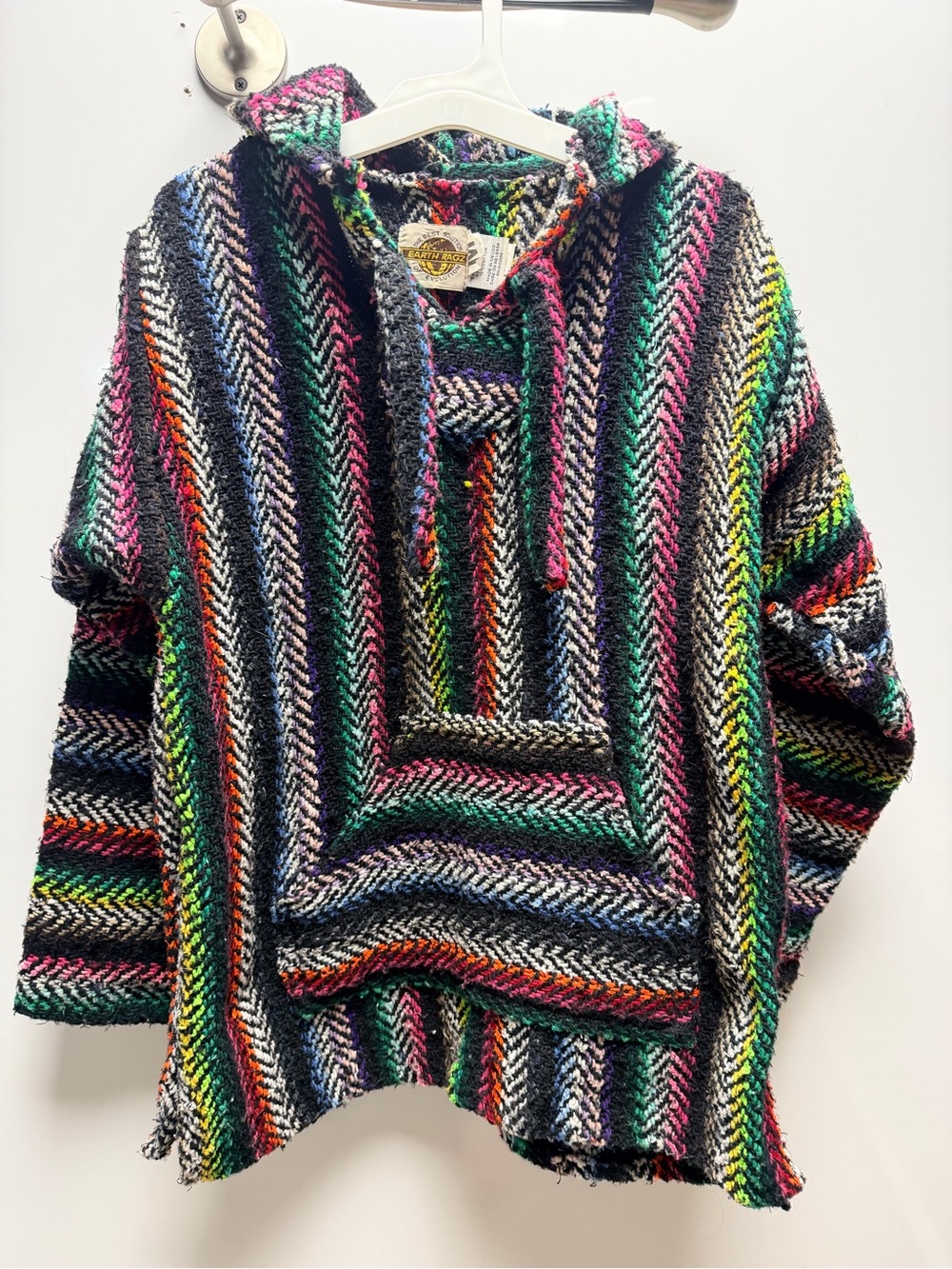 Multicolor Baja Hoodie Sweater - Cozy Striped Pullover